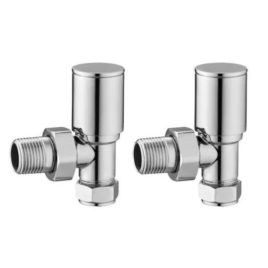 Angled Wall Radiator Valves - Chrome